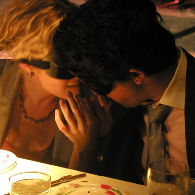 couples talking in the dark.